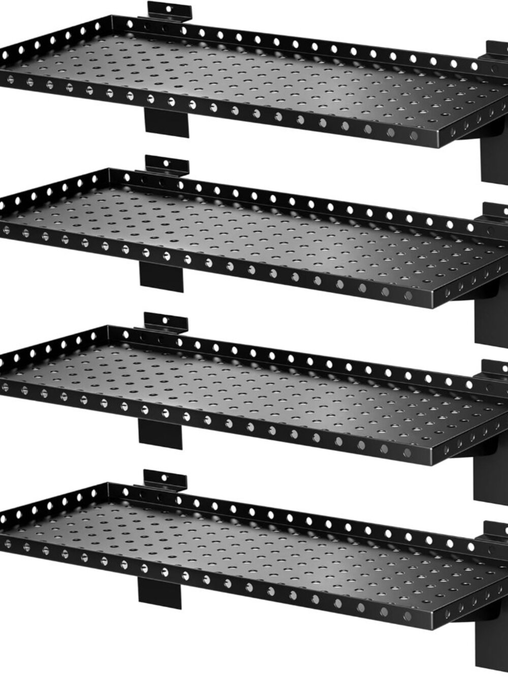 4 Pack Heavy Duty Slatwall Shelves 10 X 24 Inch, Black